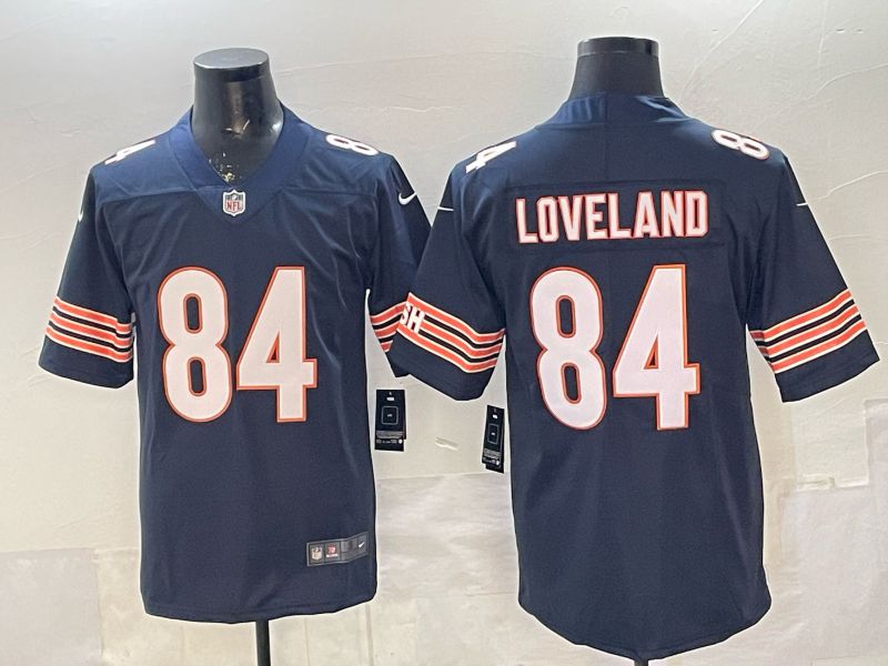 Men 2026 Chicago Bears #84 Loveland Blue Nike Limited NFL Jersey style 01